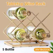 Household Wine Rack 5Bottle Wine Holder Wine Bottle Metal Storage Shelf Display