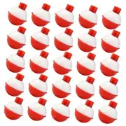 50 PCS Round Fishing Bobbers 1 Inch Float Bobbers Push Button - Red and 20