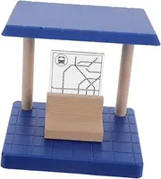 MUSISALY Train Track Toy Wooden Simulation Station Platform Accessory for Kids Playing Station Off-Road Track Decorative Platform for Games