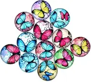 COHEALI DIY Jewelry Making 20pcs Glass Patch Round Flat Back Imitated Gemstone Paste for Decor Craft Projects