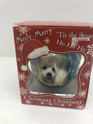 WHITE POODLE Shatterproof Ball Ornament 3” By E & S Pets New