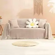 Extra Large Chenille Sofa Throw Blanket for 4 Seater Sofa L Shaped Couch and Bed Coffee 180x420cm