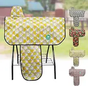 Western Saddle Cover with Stylish Prints|Oxford Fabric Western Saddle Cover|Sturdy Scratch-Proof Case for Most Full-Size Western Saddles-Yellow Triangle