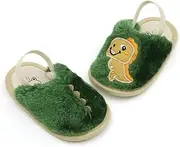 [RABEISIR] Soft Plush Lightweight House Slippers Non Slip Indoor Outdoor Dinosaur Slippers Baby Shoes