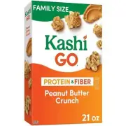 Kashi GO Breakfast Cereal, Fiber Cereal, Vegan Protein, Family Size, Peanut Butt