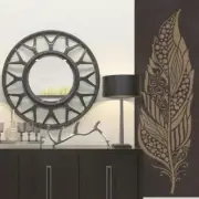 Large Feather Stencil For Walls - Decorative Feather Wall Stencil - Feather Wall