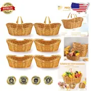 Elegant 6-Piece Hand-Woven Wicker Picnic Basket Set for Stylish Gatherings