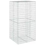 Gabion Basket with Cover 100x100x200cm Iron Wire Wall Cage Fence Fencing