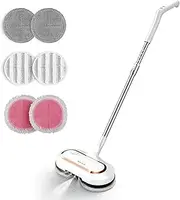 BOJUK Electric Cordless Floor Mop, Dual Spin Head, LED Light, 400ML Tank