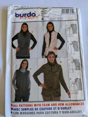 Sewing Pattern Burda Easy 8572 zip up vest Sz 8-18