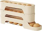 Fridge Egg Holder - Refrigerator Egg Holder, Rolling Slide Egg Storage Box | Refrigerator Egg Holder Sliding Refrigerator Egg Dispenser, Automatic Rolling Refrigerator Egg Organizer, Multi-tier