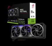 ASUS nVidia GeForce ROG-Astral-RTX-5090-32GB GDDR7 OC Edition 2580 MHz Boost clock 28Gbps 512-bit igital Max Resolution 7680 x 4320 ROG-ASTRAL-RTX5090-O32G-GAMING