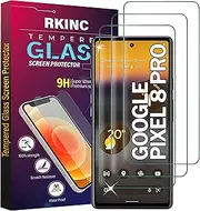[RKINC] Screen Protector [3-Pack] for Google Pixel 8 Pro, Tempered Glass Film Screen Protector, 0.33mm [LifetimeWarranty][Bubble-Free][Anti-Scratch][Anti-Shatter]