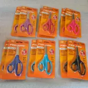 12 PAIR Fiskars Pointed-tip Scissors Safety Edge for Kids 5+ Assorted Colors