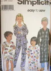 SIMPLICITY Sewing Pattern #9853 CHILDREN'S & TODDLER'S LOUNGWEAR SZ 3-6 UC/FF