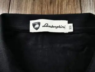 Lamborghini 藍寶堅尼 黑色 萊卡材質 短袖圖案POLO衫 (XXL)