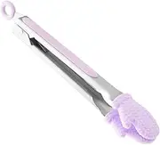 Silicone Food Clip Stainless Steel Tong Grabbing Food Steaks Toast Buffet Ice Candy Easy to Use