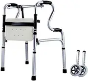 Folding Lightweight Aluminium Walking Frame with Wheels Folding Mobility Walking Aid, Elderly Walker Elderly Walker, Lightweight rollatorSafety Crutch Aluminum Anti-Slip
