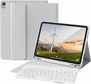 for iPad Air 11 inch 7th/6th M3/M2 (2025/2024), Air 5th/4th Generation Case with Keyboard 10.9"(2022/2020) with Pencil Holder, Thin-Smart Wireless Magnetically Detachable Bluetooth, Gray