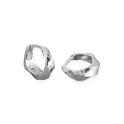 ANYCO Earrings Minimalism Glossy Huggies Sterling Silver Bohemian Twisted Goth Hoop Earring Punk For Women Jewelry