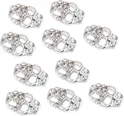 VINTORKY 10Pcs Skull Gems Nail Decals with Rhinestones for DIY Manicure Halloween Party Nail Art Stylish Decoration for Crafts Phone Cases and More