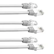 3PK Cruxtec 0.3m CAT6/RJ45 Network Lead Cable LAN Ethernet Internet Cord White