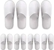 [MQWDGJ] Disposable Slippers for Women and Men, 6 Pairs Spa Slipper, Non- Slip Travel Slippers for Party Guest Travel Home Hotel Use (White), White, Medium