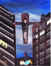 Painting SURREALISM "Controversy To Come" ORIGINAL Unique RARE Painting 1997 COA