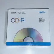 Memorex CD-R 52X 700mb 10 Pack Slim Jewel Case