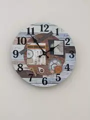 Wall Clock quartz movement Hand crafted 'Tools Workshop'