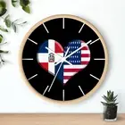 Dominican Republic American Wall clock Flag Heart Dominican Pride USA Pride