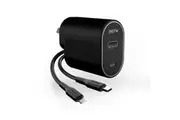 EFM 60W Dual Port Wall Charger w 1m USB-C to Lightning MFI-Certified Cable BLK