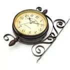 Rustic Vintage Brown Train Station Wall Clock with Double Sided Rotation