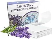 Eco-Friendly Laundry Detergent Sheets-120 Loads, Concentrated Liquidless Plastic-Free Laundry Supplies, Powerful Washing Strips Laundry Soap Sheets, Stain Fighting (60 sheets (120 loads), Lavender)