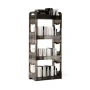 NNEAGS 38x24cm Black 3 Tier Bookshelf & Cosmetic Storage Organizer Trolley Rack