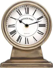 NIKKY HOME Vintage Gold Mantle Clock, Silent Non-Ticking Champagne