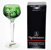 Nachtmann Traube Emerald Green Cut to Clear Crystal Wine Goblet 8.25" New in Box