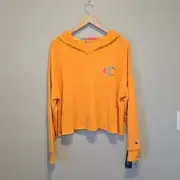 NWT Champion Women Capri Orange Campus French Terry pullover with hood sz XL