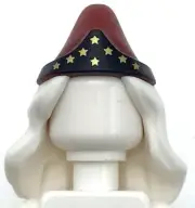 Lego New White Minifigure Hair Combo Hat with Hair Long and Wavy Piece