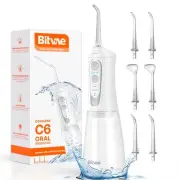 Water Dental Flosser Teeth Pick, Cordless Flosser for Travel with 6 Jet Tips,...