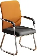 Classic Breathable Mesh Desk Chair with Armrests and Chrome Plated Metal Frame Ergonomic Desk Chair Comfy Office Chair Desk Task Chair(Orange)