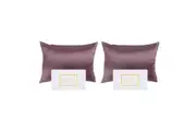 2PK Royal Comfort Mulberry Silk Pillowcase Cover Twin Pack 51x76cm Malaga Wine