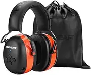 PROHEAR 037 Bluetooth 5.3 Hearing Protection Headphones with Rechargeable 1500mAh Battery, 30dB SNR Safety Noise Reduction Ear Muffs with 120H Playtime for Mowing, Workshops, Snowblowing - Orange