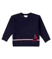 [Gucci Kids] Gucci Kids Baby embroidered cotton jersey sweatshirt M 24 blue