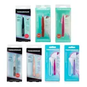 Tweezerman SLANTED Tweezers - Variety Colours (Black,Red,Stainless Steel,Pink)