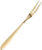 SOLUSTRE Stainless Steel Titanium Fruit Forks Long Handle Dessert Forks for Cake Fruit Beefsteak Lightweight and for Outdoor Use and Everyday Dining