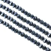 5Pcs 4 mm Briolette Rondelle Glass Beads, Black