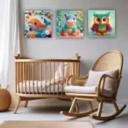 Yarn Animals Canvas Wall Art. Design Print. 8x8" to 20x20" Unique Nursery