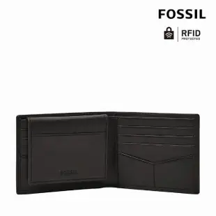 【FOSSIL 官方旗艦館】Derrick 真皮RFID防盜皮夾-黑色 ML3771001(禮盒組附鐵盒)