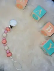 dummy chains, teether, soother, non toxic, bpa free, handmade